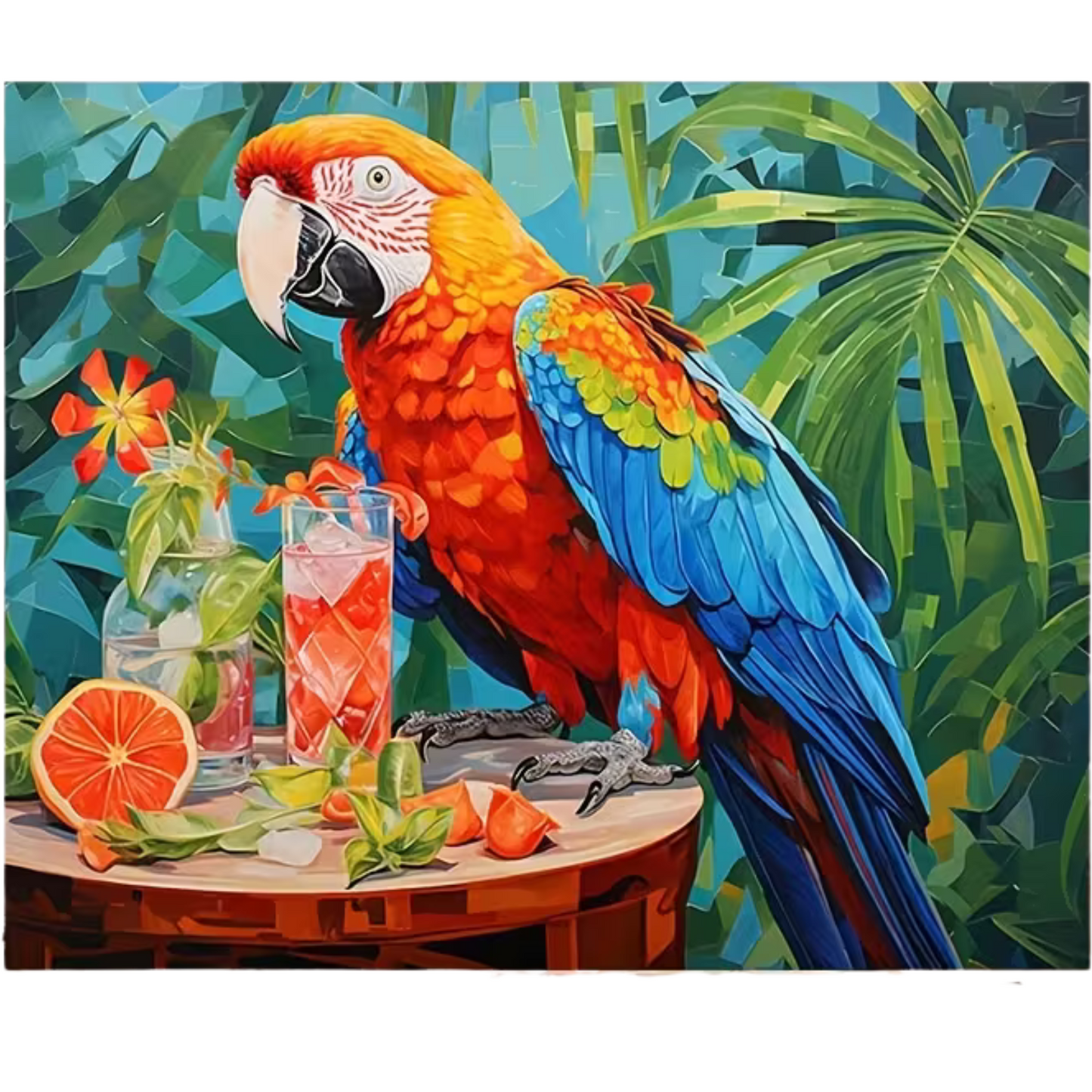 Schilderen op Nummer - Papegaai & Cocktail