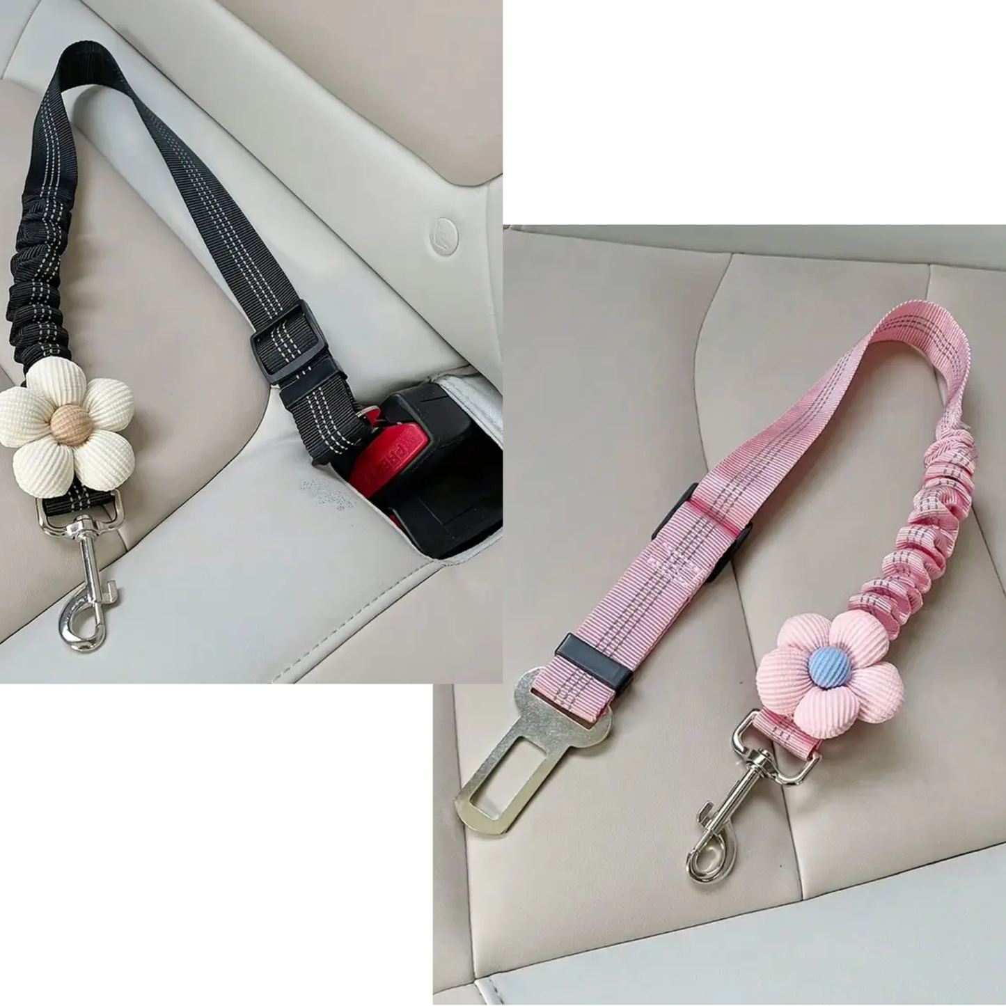 Hondengordel met Bloem - Roze