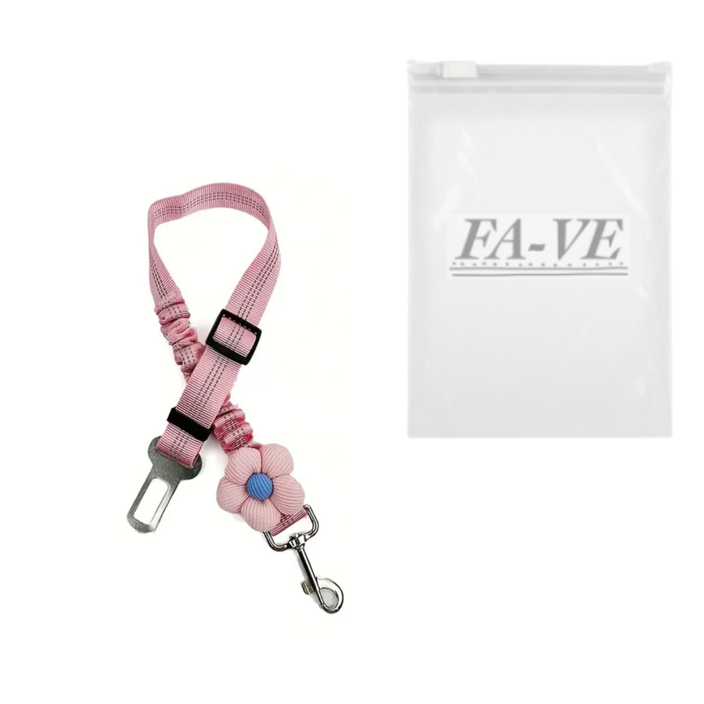 Hondengordel met Bloem -Zwart