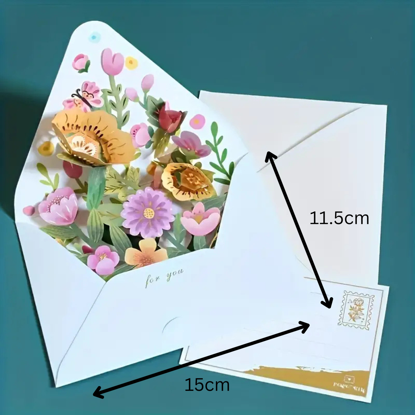 3D Bloemenkaarten Set – 4 Stuks