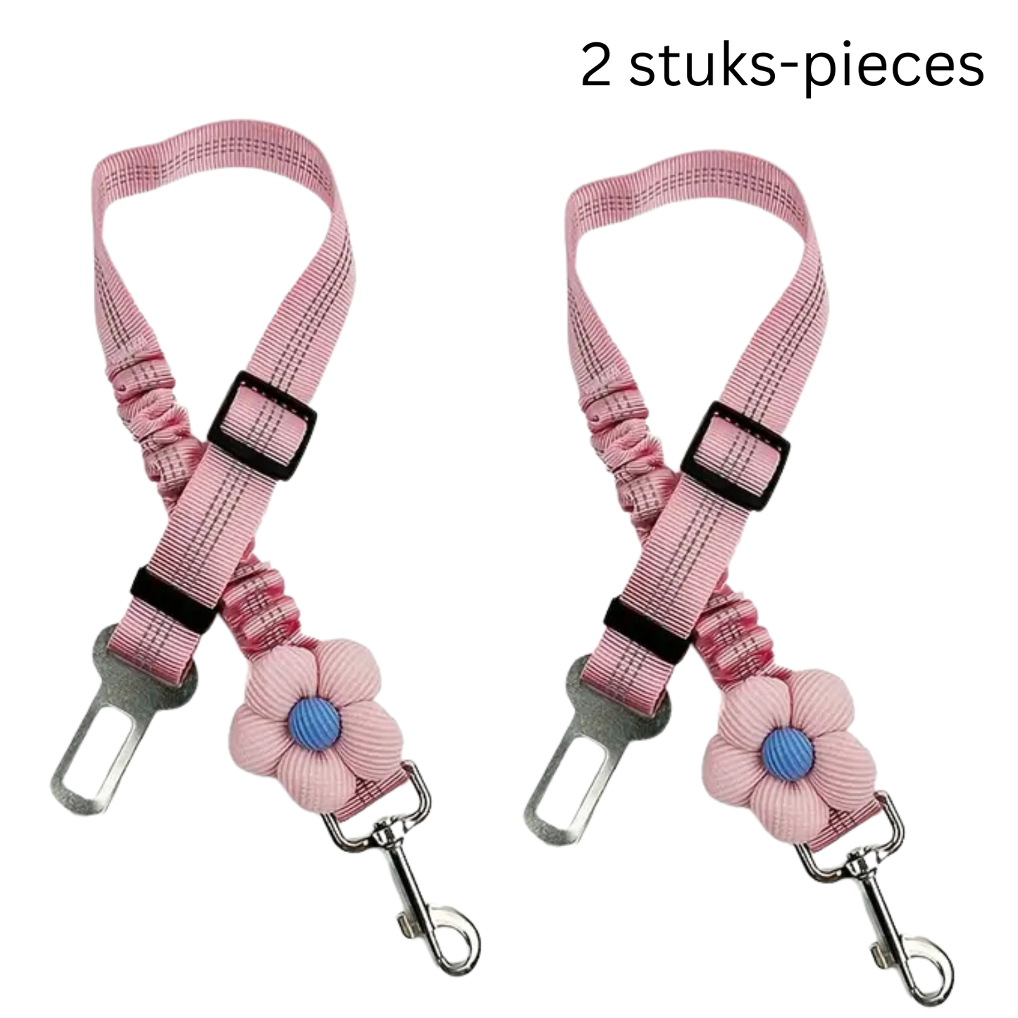 Hondengordel met Bloem - 2 Stuks - Roze