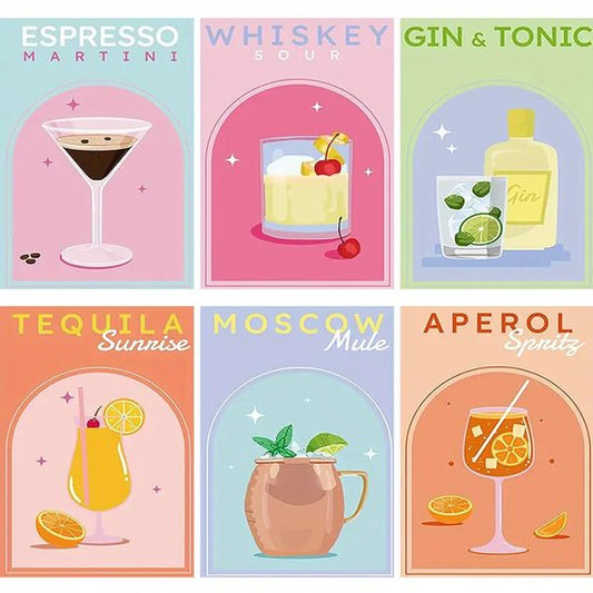Schilderen op nummer cocktail set