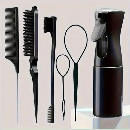 Slickback brush set met sprayfles