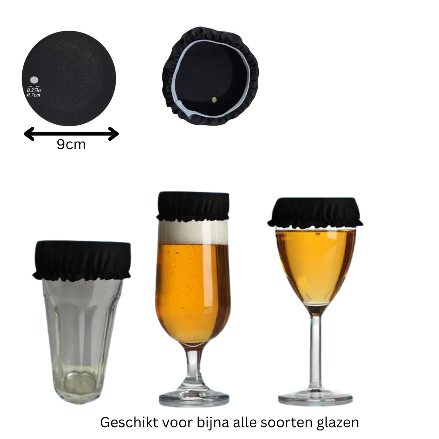 Drinkcover - 3 stuks - Zwart