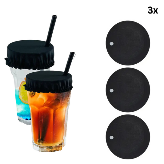 Drinkcover - 3 stuks - Zwart