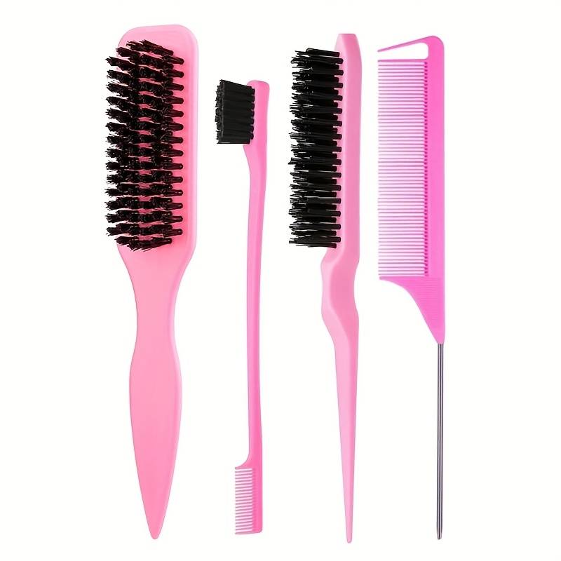 Slick Back Brush Set van 4 - Roze