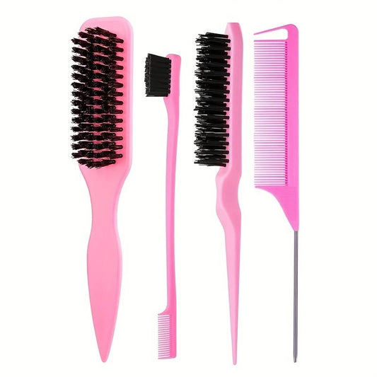 Slick Back Brush Set van 4 - Roze